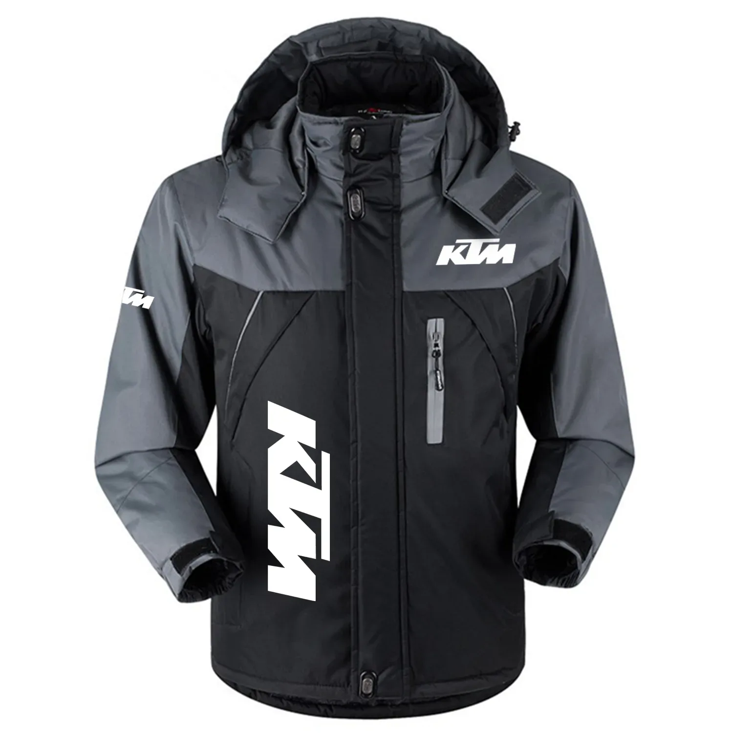 KTM Exclusive Logo Outdoor Charging Suit Slim Fit Plush Waterproof Windproof Jacket Detachable Hood OSMTBPCS1211KTMZ - KTM Jacket