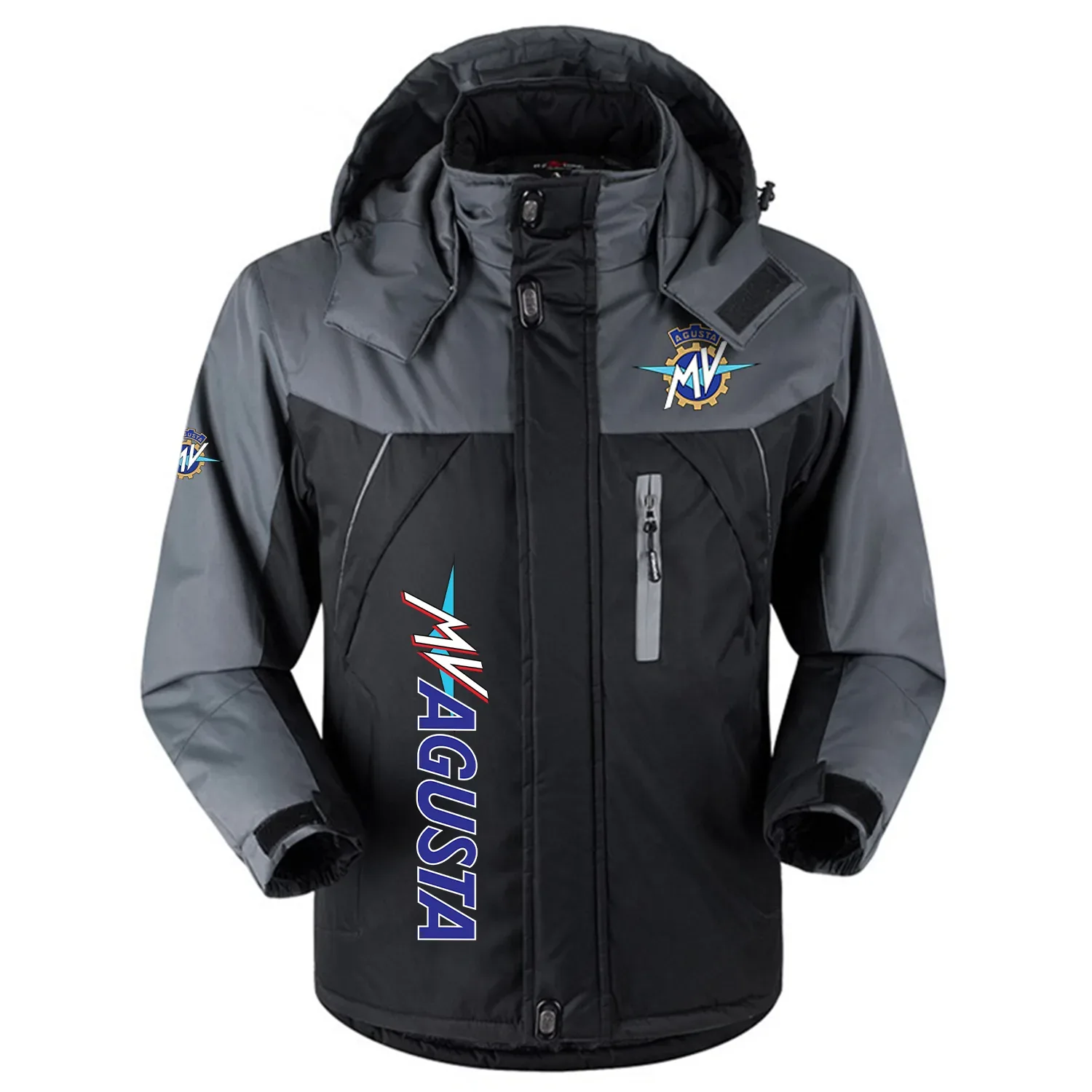 MV Agusta Exclusive Logo Outdoor Charging Suit Slim Fit Plush Waterproof Windproof Jacket Detachable Hood OSMTBPCS1211MAZ - MV Agusta Jacket