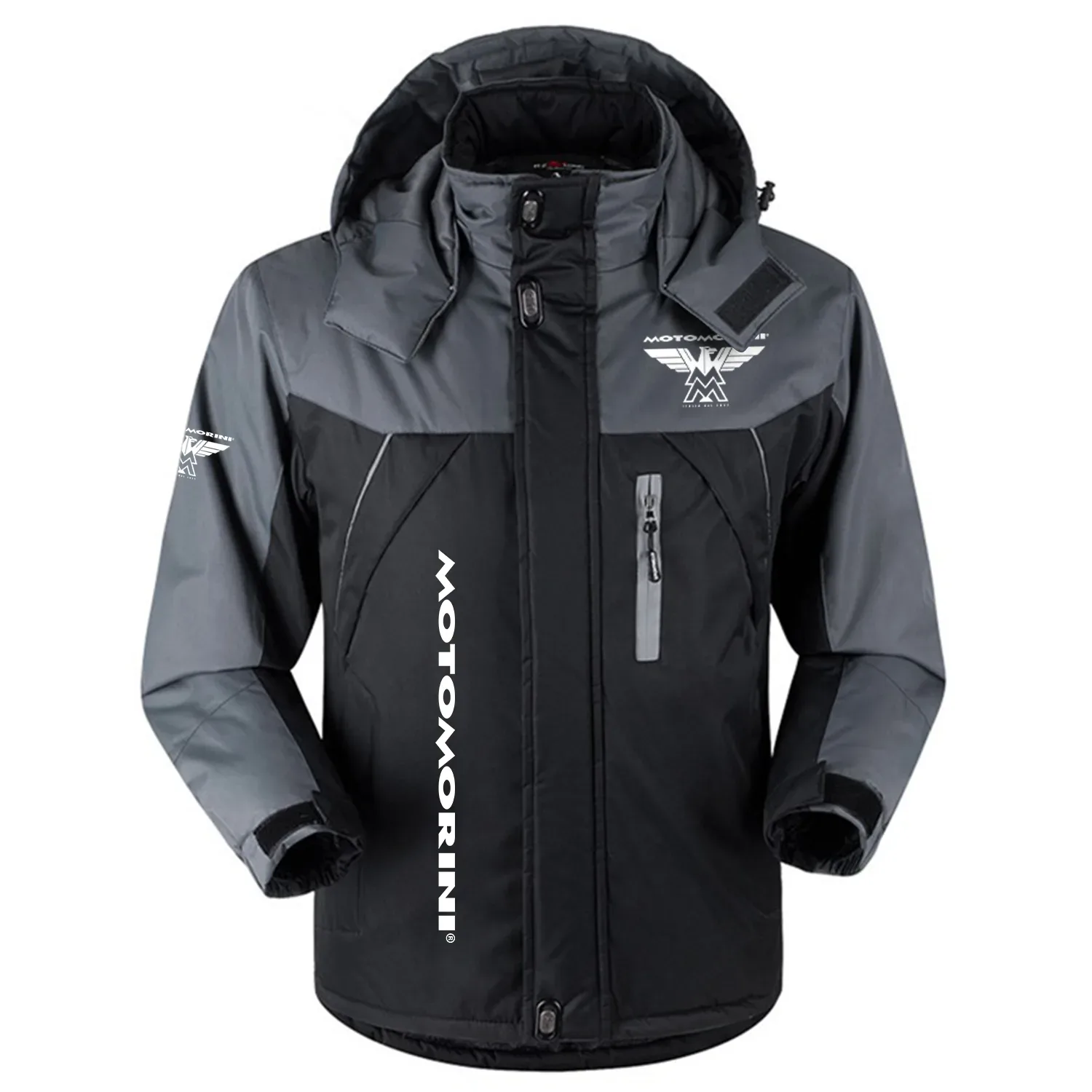 Moto Morini Exclusive Logo Outdoor Charging Suit Slim Fit Plush Waterproof Windproof Jacket Detachable Hood OSMTBPCS1211MMZ - Moto Morini Jacket