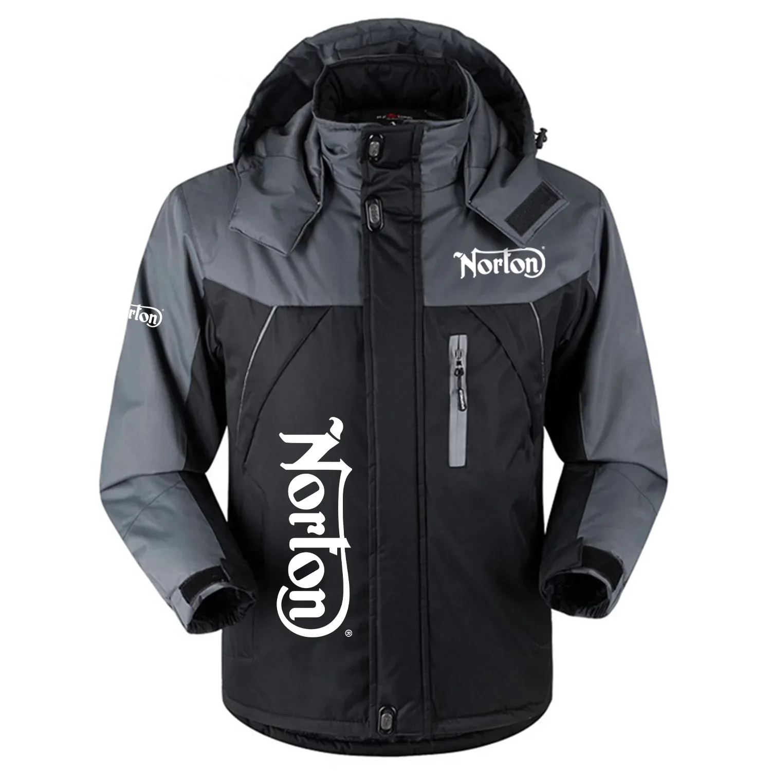 Norton Exclusive Logo Outdoor Charging Suit Slim Fit Plush Waterproof Windproof Jacket Detachable Hood OSMTBPCS1211NRZ - Norton Jacket