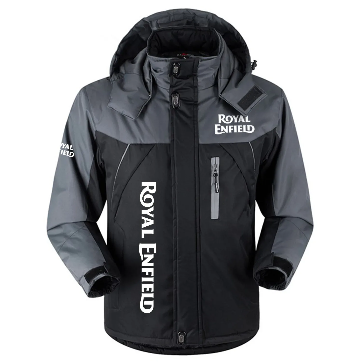 Royal Enfield Exclusive Logo Outdoor Charging Suit Slim Fit Plush Waterproof Windproof Jacket Detachable Hood OSMTBPCS1211REZ - Royal Enfield Jacket