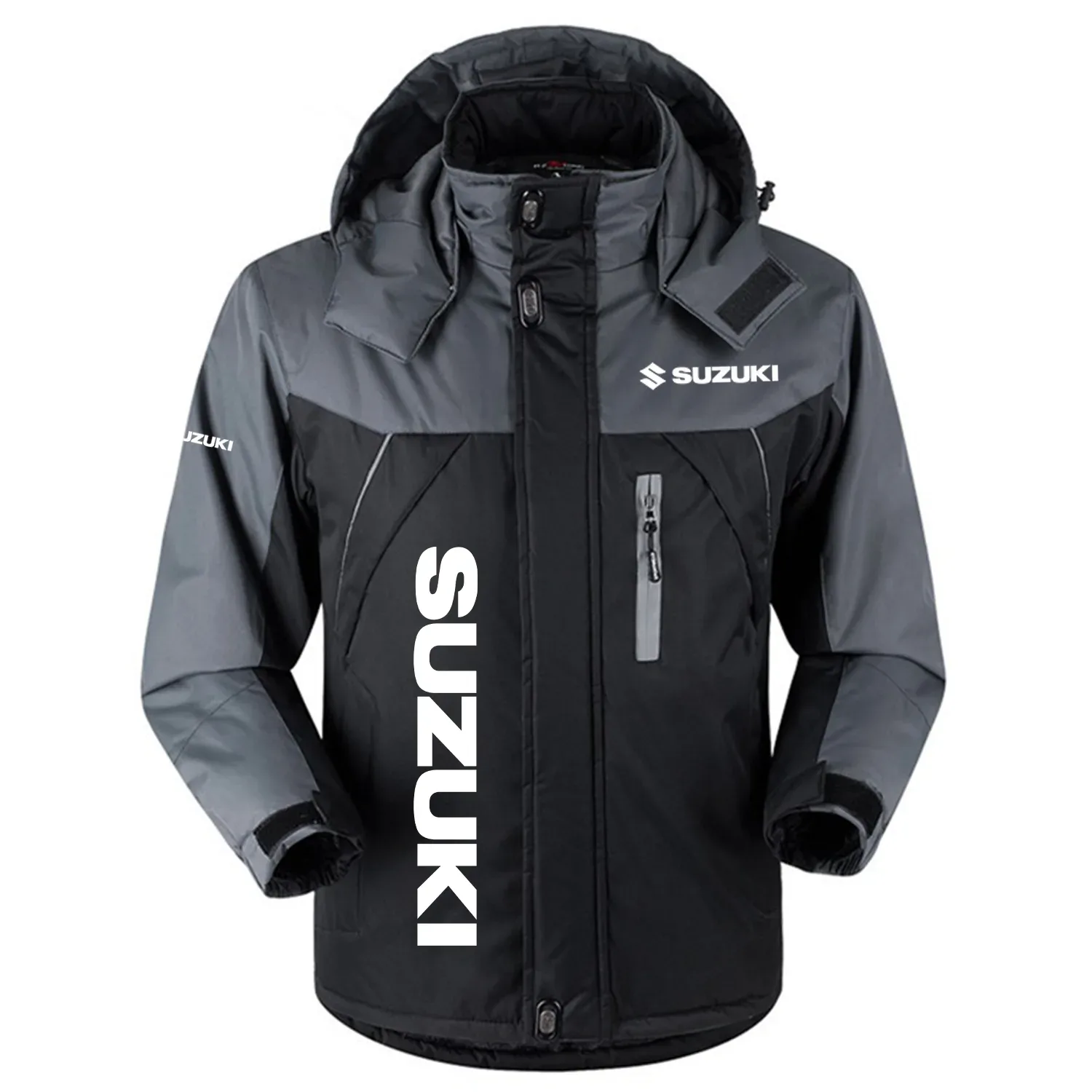 Suzuki Exclusive Logo Outdoor Charging Suit Slim Fit Plush Waterproof Windproof Jacket Detachable Hood OSMTBPCS1211SUZ - Suzuki Jacket