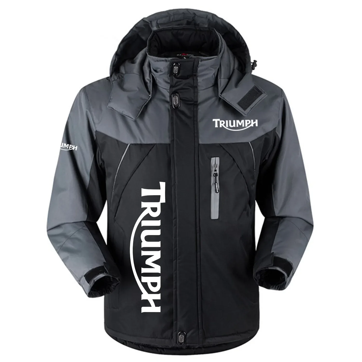 Triumph Exclusive Logo Outdoor Charging Suit Slim Fit Plush Waterproof Windproof Jacket Detachable Hood OSMTBPCS1211TRZ - Triumph Jacket