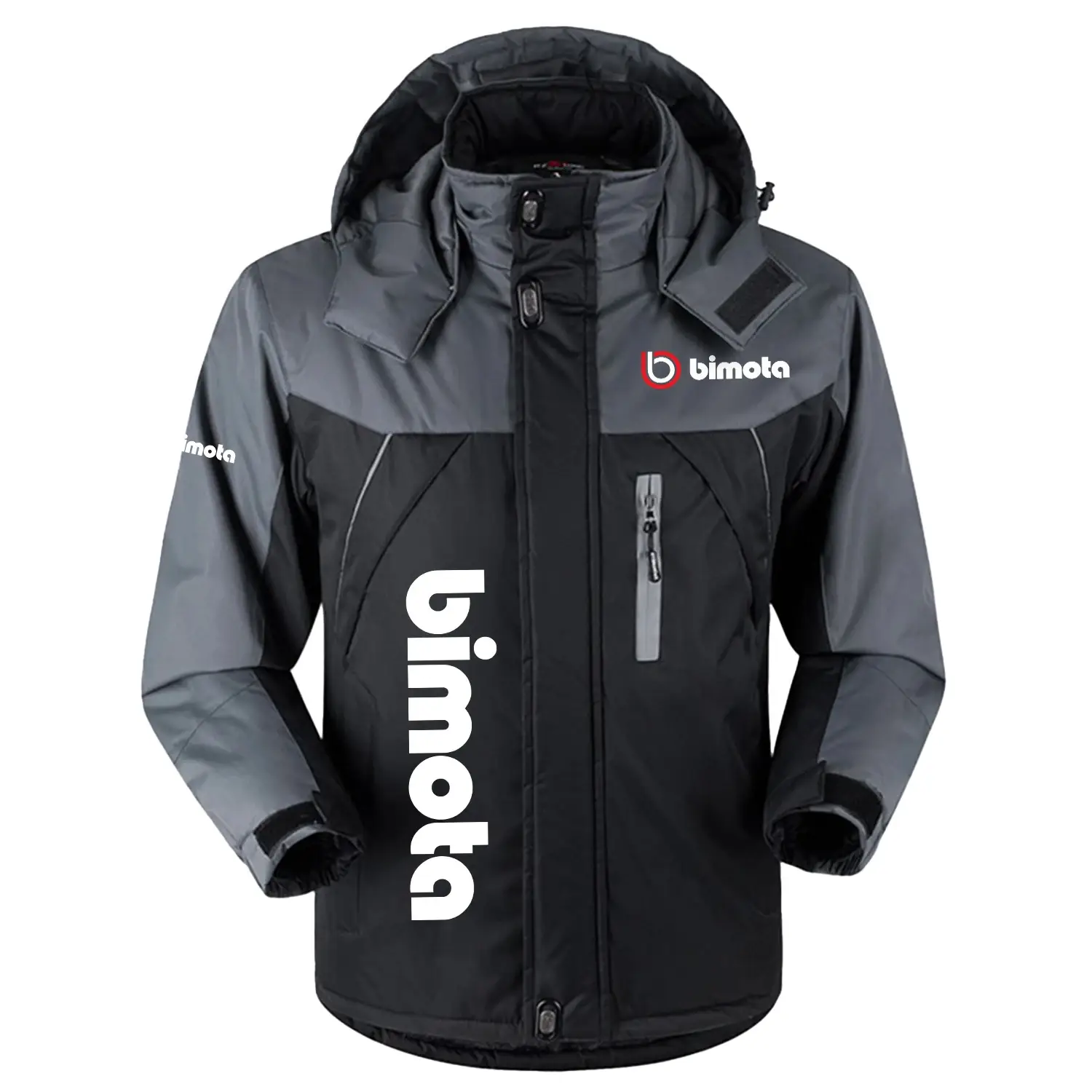 Bimota Exclusive Logo Outdoor Charging Suit Slim Fit Plush Waterproof Windproof Jacket Detachable Hood OSMTBPCS2905BIZ - Bimota Jacket