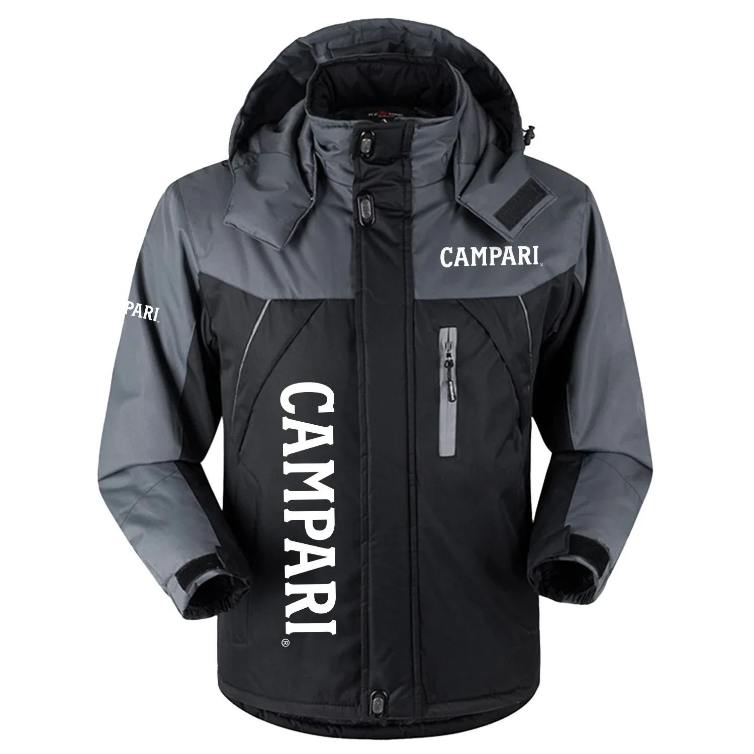 Campari Exclusive Logo Outdoor Charging Suit Slim Fit Plush Waterproof Windproof Jacket Detachable Hood OUEUPCS2705CPZ - Campari Jacket