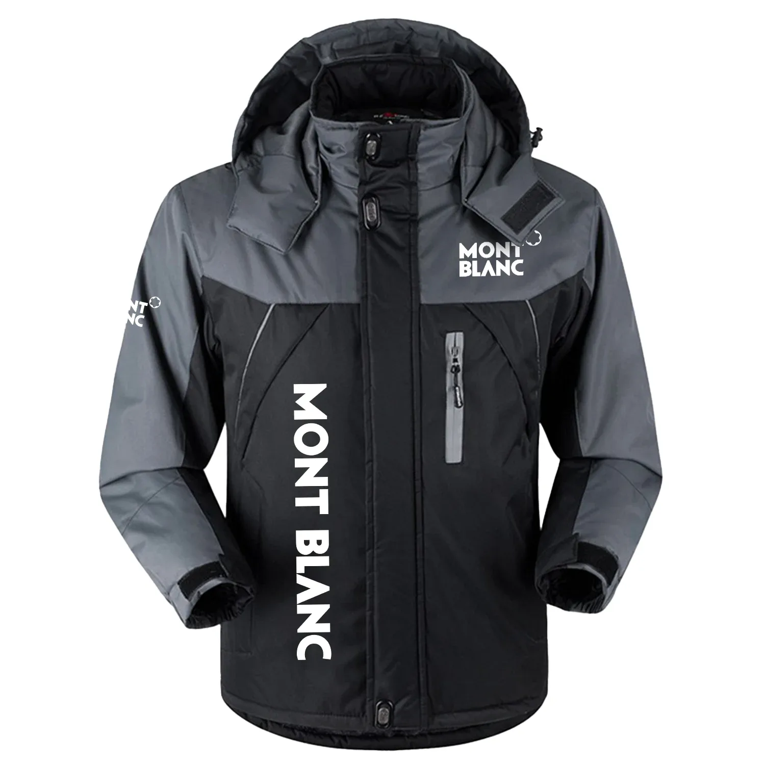 Montblanc Exclusive Logo Outdoor Charging Suit Slim Fit Plush Waterproof Windproof Jacket Detachable Hood OUEUPCS2705MBZ - Montblanc Jacket