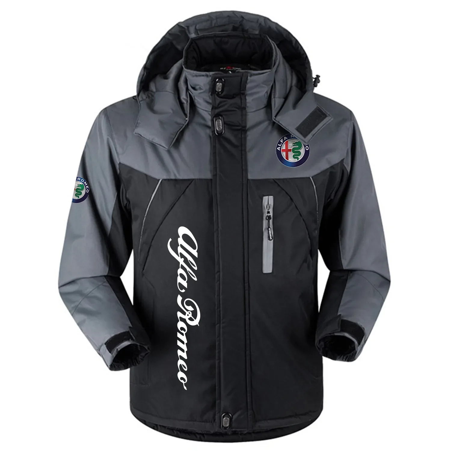 Alfa Romeo Exclusive Logo Outdoor Charging Suit Slim Fit Plush Waterproof Windproof Jacket Detachable Hood OUFAPCS0819AFZ - Alfa Romeo Jacket