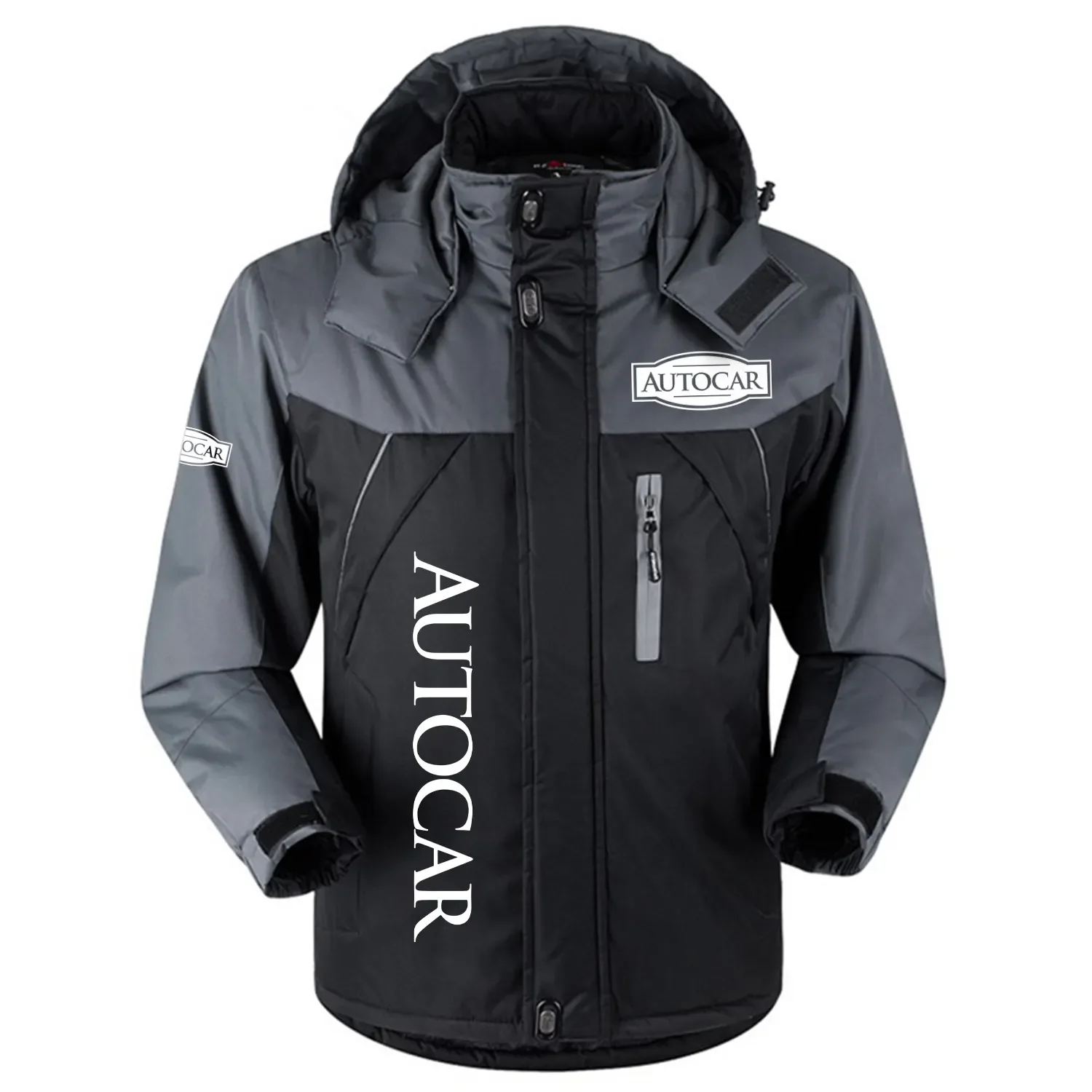 Autocar Exclusive Logo Outdoor Charging Suit Slim Fit Plush Waterproof Windproof Jacket Detachable Hood OUFAPCS0819AOZ - Autocar Gift