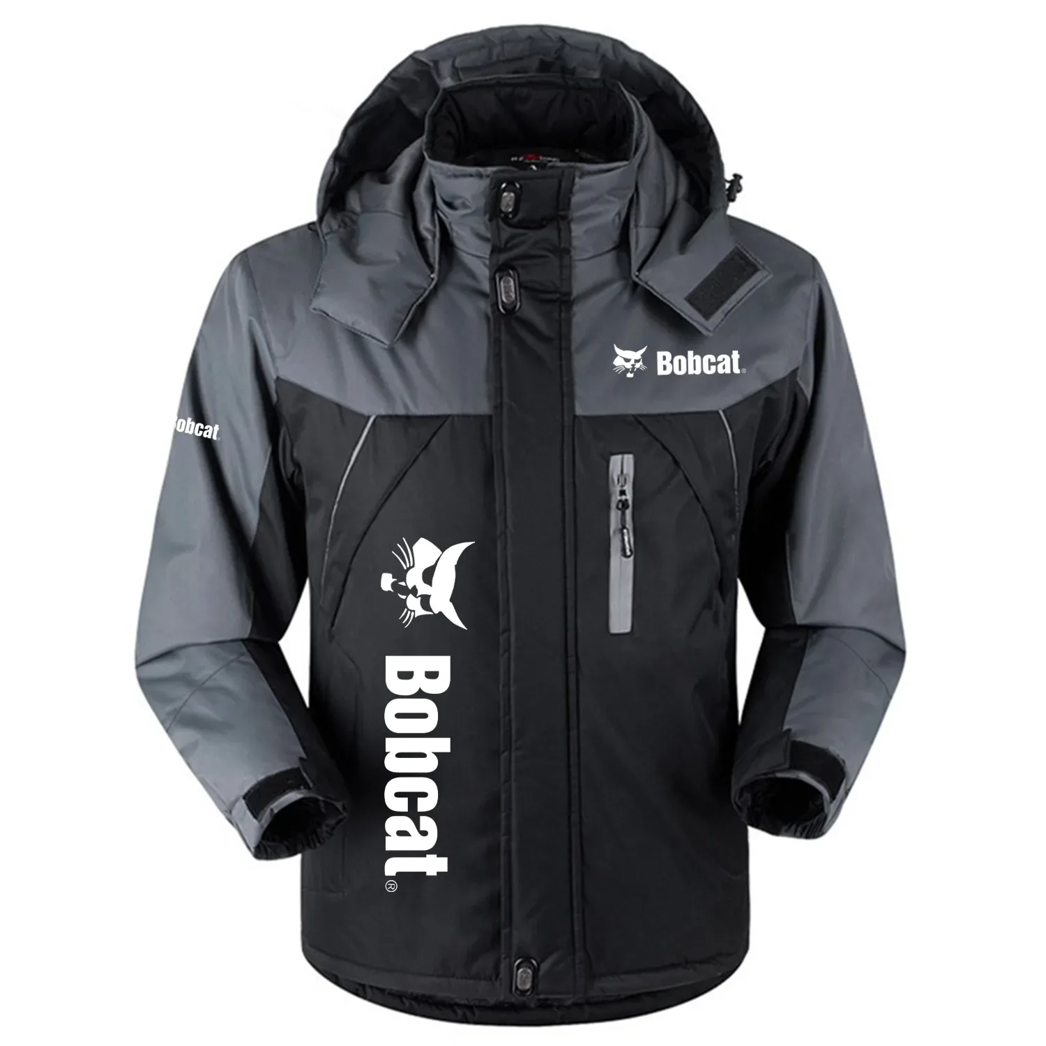 Bobcat Exclusive Logo Outdoor Charging Suit Slim Fit Plush Waterproof Windproof Jacket Detachable Hood OUFAPCS0819BCZ - Bobcat Gift