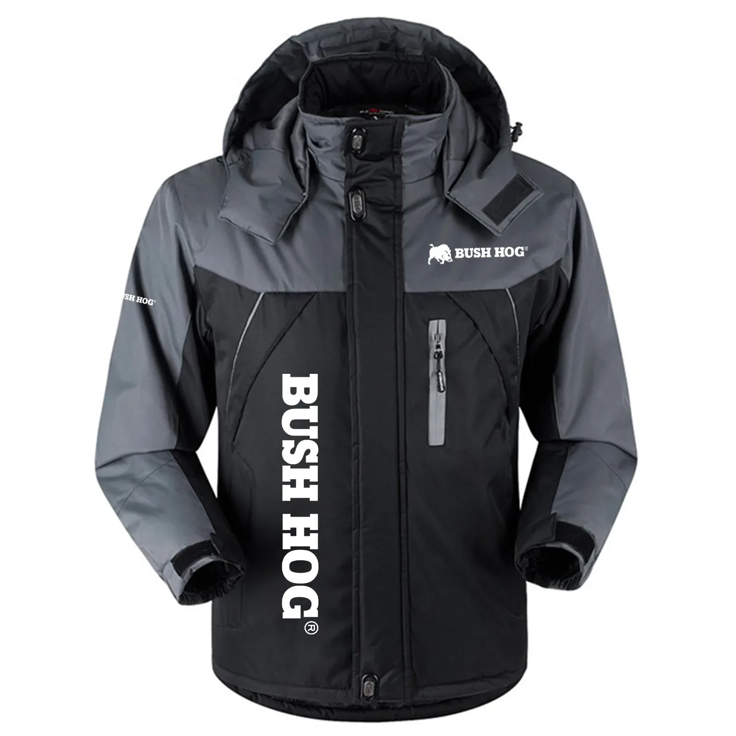 Bush Hog Exclusive Logo Outdoor Charging Suit Slim Fit Plush Waterproof Windproof Jacket Detachable Hood OUFAPCS0819BHZ - Bush Hog Gift