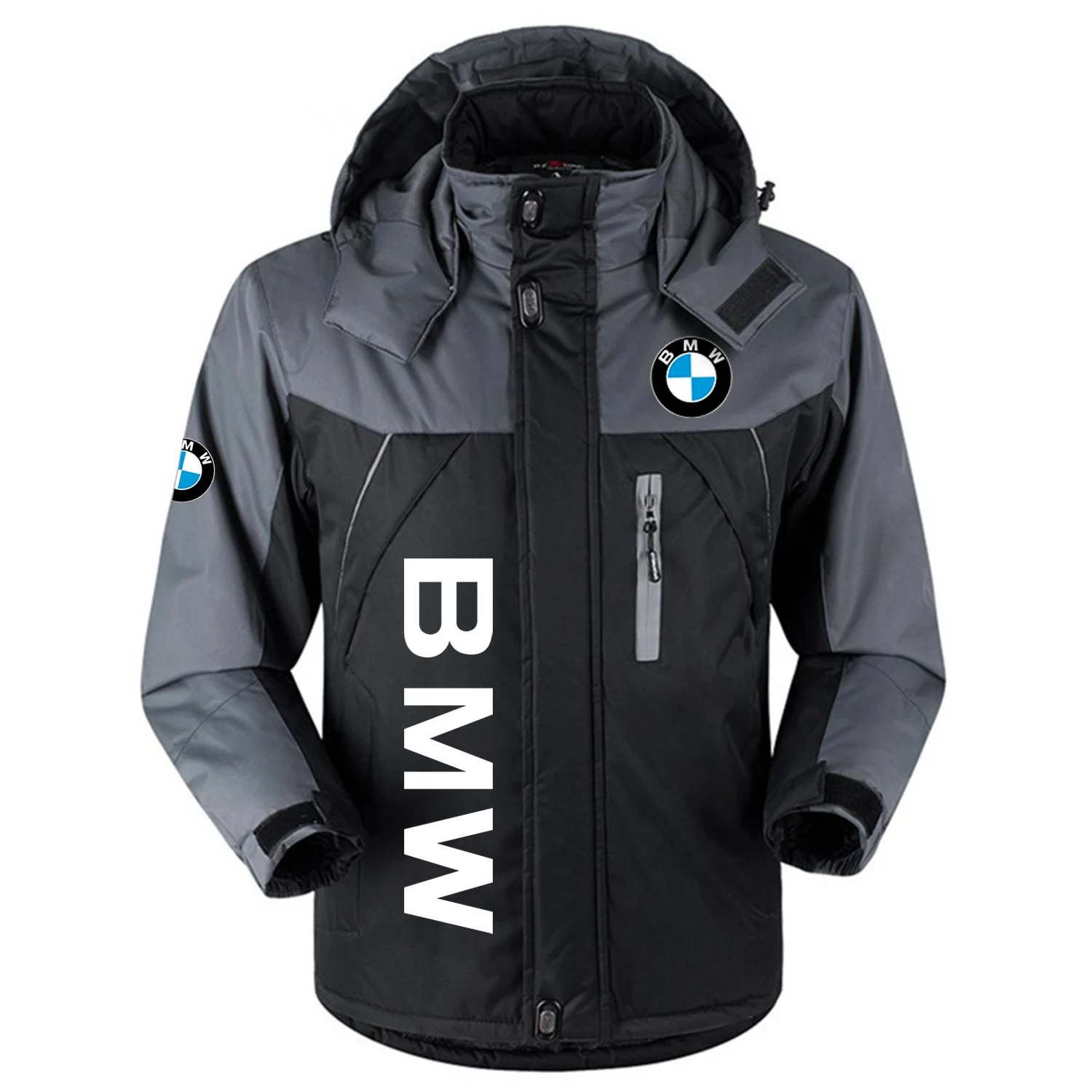 BMW Exclusive Logo Outdoor Charging Suit Slim Fit Plush Waterproof Windproof Jacket Detachable Hood OUFAPCS0819BMWZ - BMW Jacket
