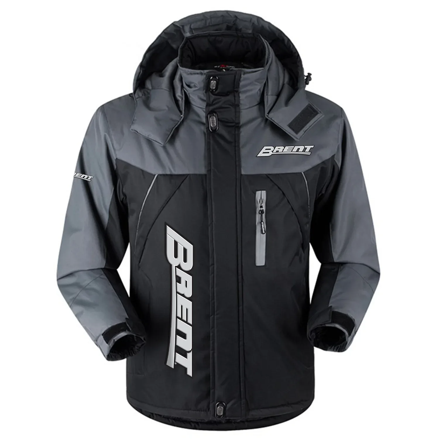 Brent Exclusive Logo Outdoor Charging Suit Slim Fit Plush Waterproof Windproof Jacket Detachable Hood OUFAPCS0819BRZ - Brent Gift
