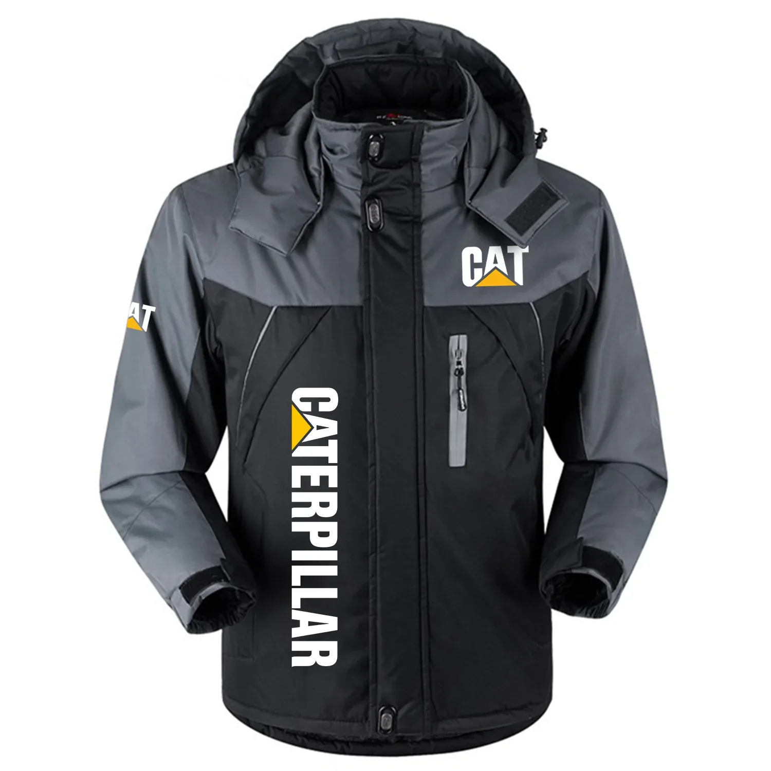 Caterpillar Exclusive Logo Outdoor Charging Suit Slim Fit Plush Waterproof Windproof Jacket Detachable Hood OUFAPCS0819CTZ - Caterpillar Gift