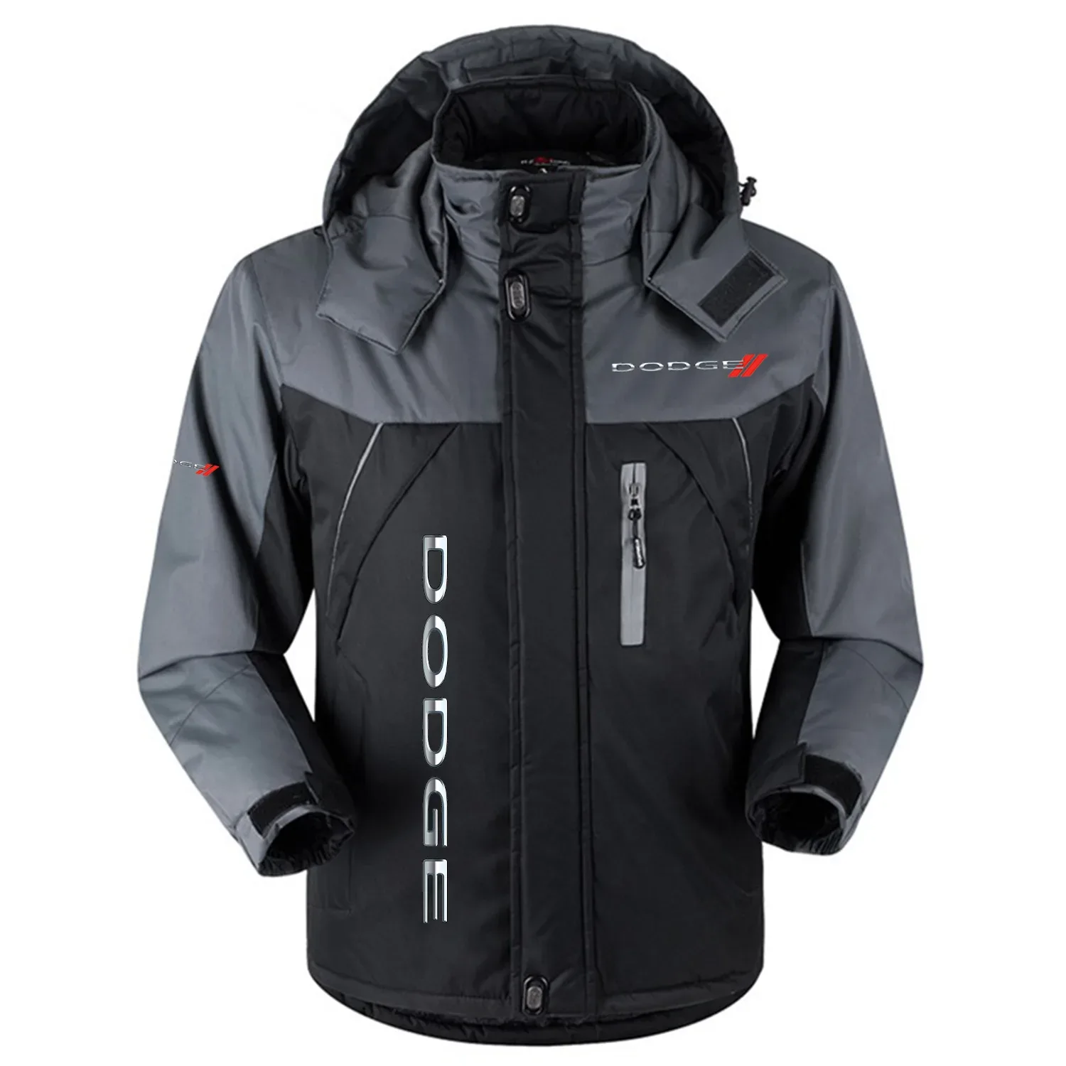 Dodge Exclusive Logo Outdoor Charging Suit Slim Fit Plush Waterproof Windproof Jacket Detachable Hood OUFAPCS0819DDZ - Dodge Gift