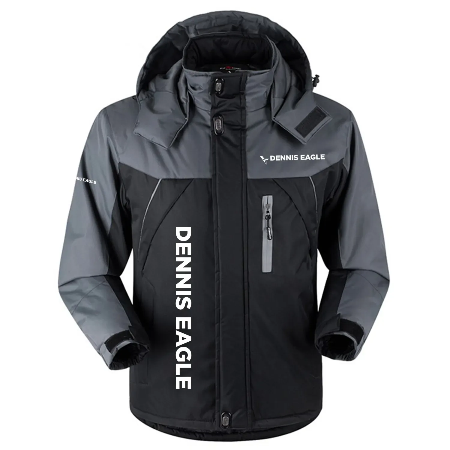 Dennis Eagle Exclusive Logo Outdoor Charging Suit Slim Fit Plush Waterproof Windproof Jacket Detachable Hood OUFAPCS0819DGZ - Dennis Eagle Gift
