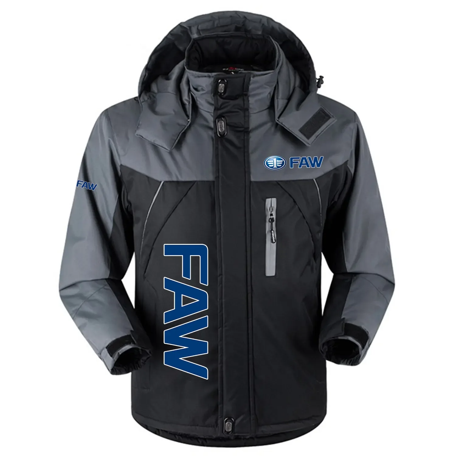 FAW Exclusive Logo Outdoor Charging Suit Slim Fit Plush Waterproof Windproof Jacket Detachable Hood OUFAPCS0819FAZ - FAW Gift