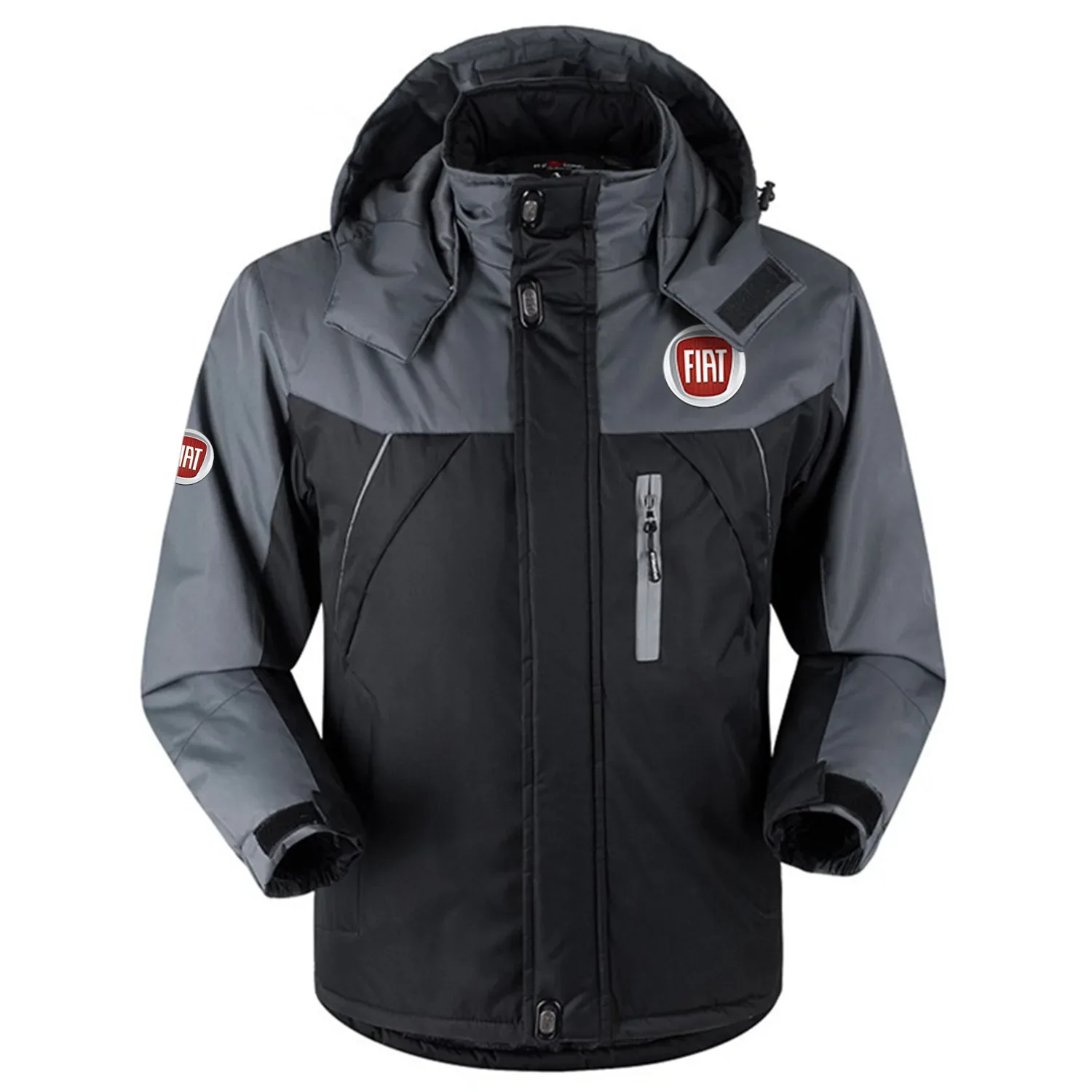 Fiat Exclusive Logo Outdoor Charging Suit Slim Fit Plush Waterproof Windproof Jacket Detachable Hood OUFAPCS0819FTZ - Fiat Jacket