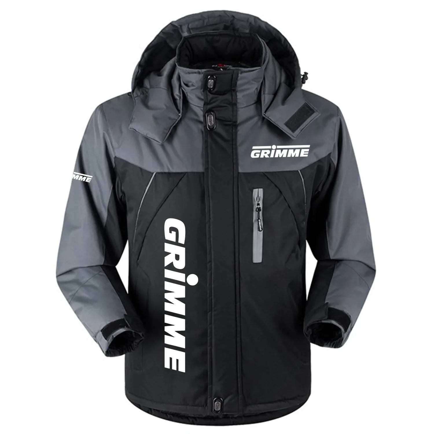 Grimme Exclusive Logo Outdoor Charging Suit Slim Fit Plush Waterproof Windproof Jacket Detachable Hood OUFAPCS0819GMZ - Grimme Gift