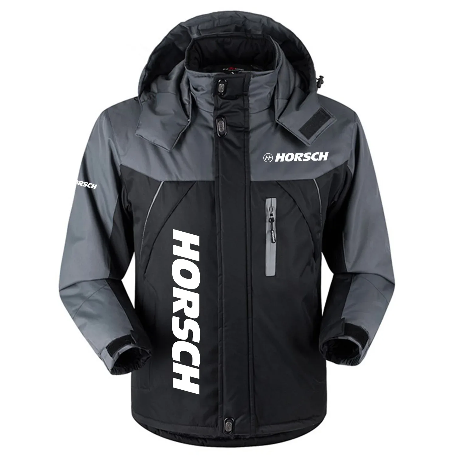 Horsch Exclusive Logo Outdoor Charging Suit Slim Fit Plush Waterproof Windproof Jacket Detachable Hood OUFAPCS0819HOZ - Horsch Gift