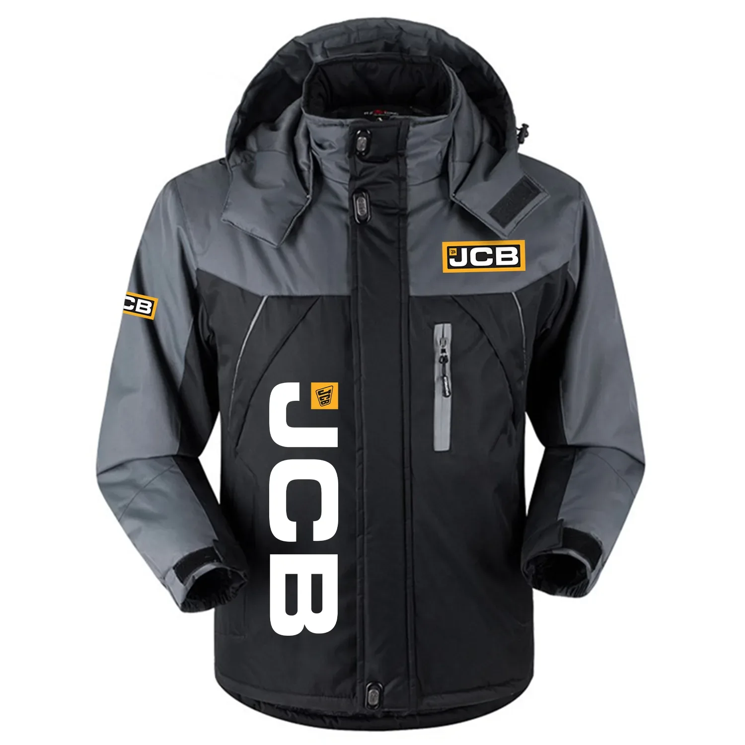 JCB Agriculture Exclusive Logo Outdoor Charging Suit Slim Fit Plush Waterproof Windproof Jacket Detachable Hood OUFAPCS0819JAZ - JCB Agriculture Gift