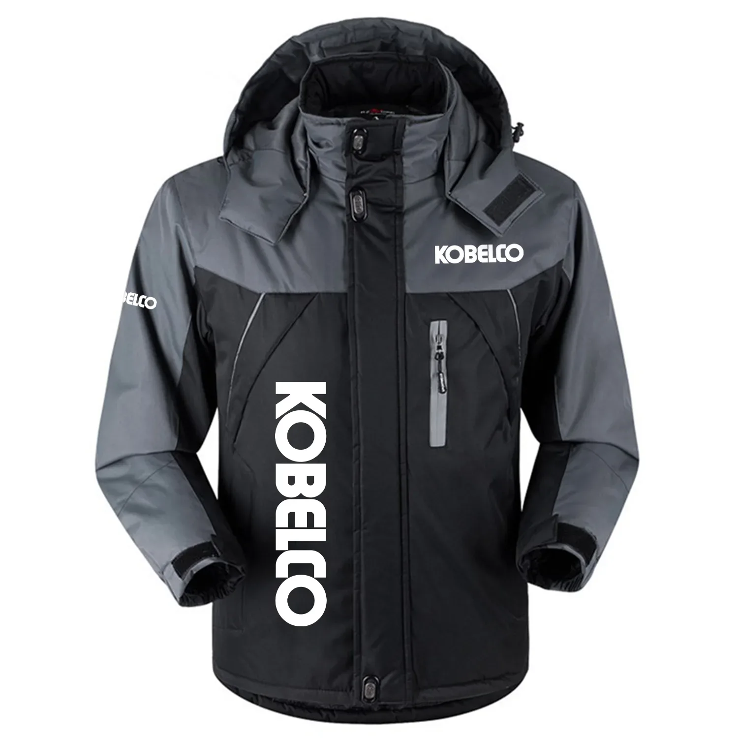 Kobelco Exclusive Logo Outdoor Charging Suit Slim Fit Plush Waterproof Windproof Jacket Detachable Hood OUFAPCS0819KEZ - Kobelco Gift
