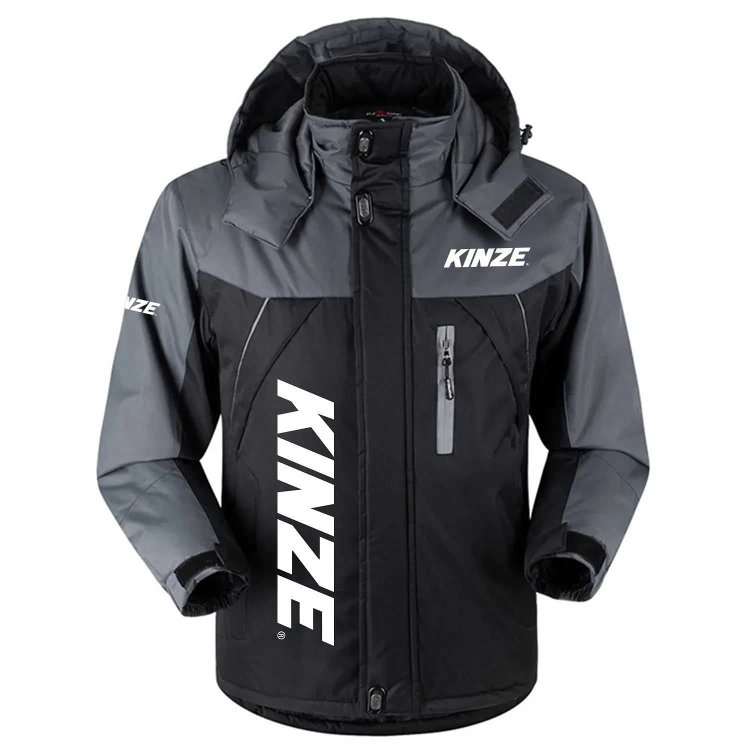 Kinze Manufacturing Exclusive Logo Outdoor Charging Suit Slim Fit Plush Waterproof Windproof Jacket Detachable Hood OUFAPCS0819KMZ - Kinze Manufacturing Gift