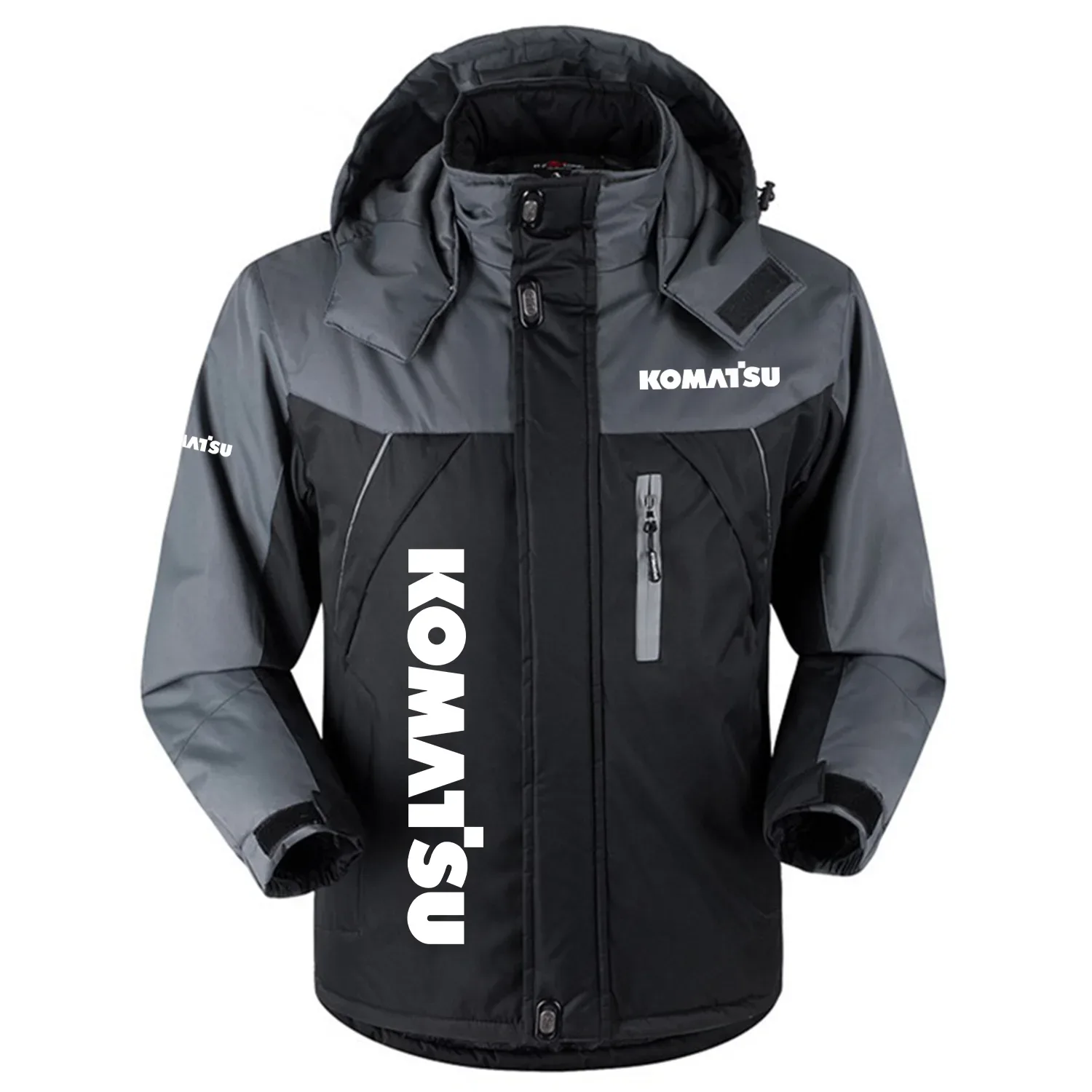 Komatsu Exclusive Logo Outdoor Charging Suit Slim Fit Plush Waterproof Windproof Jacket Detachable Hood OUFAPCS0819KSZ - Komatsu Gift
