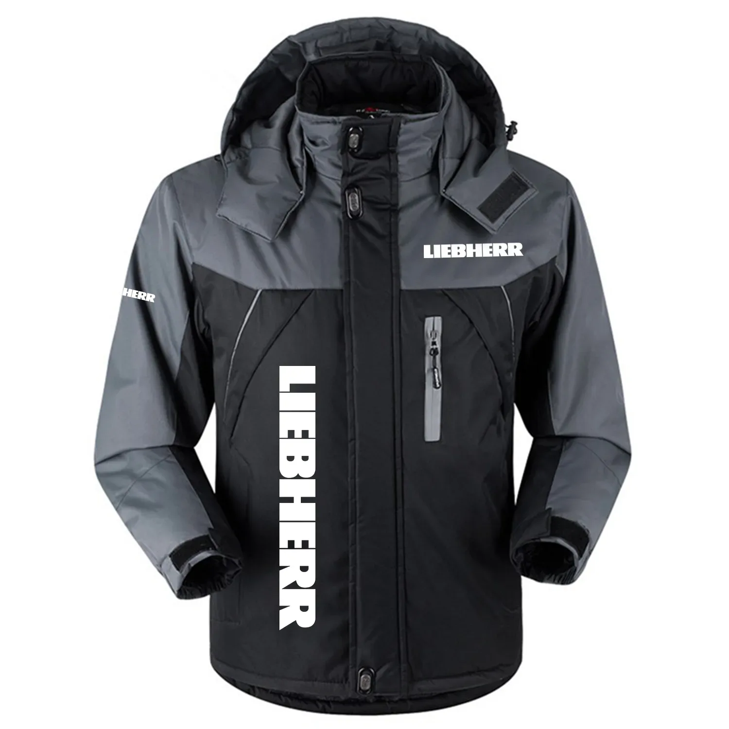 Liebherr Exclusive Logo Outdoor Charging Suit Slim Fit Plush Waterproof Windproof Jacket Detachable Hood OUFAPCS0819LIZ - Liebherr Gift