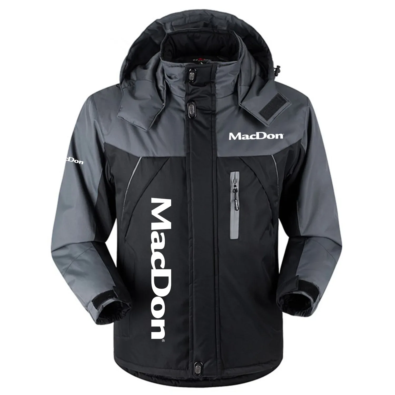 MacDon Exclusive Logo Outdoor Charging Suit Slim Fit Plush Waterproof Windproof Jacket Detachable Hood OUFAPCS0819MAZ - MacDon Gift