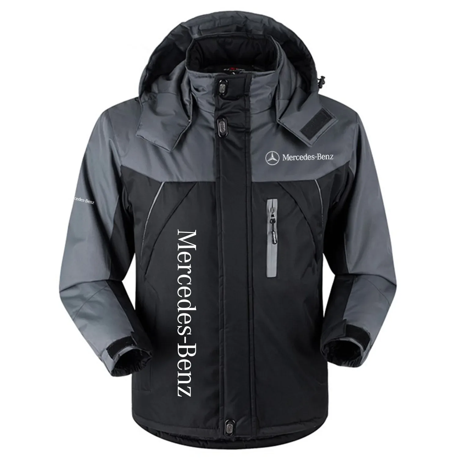 Mercedes-Benz Exclusive Logo Outdoor Charging Suit Slim Fit Plush Waterproof Windproof Jacket Detachable Hood OUFAPCS0819MBZ - Mercedes-Benz Gift