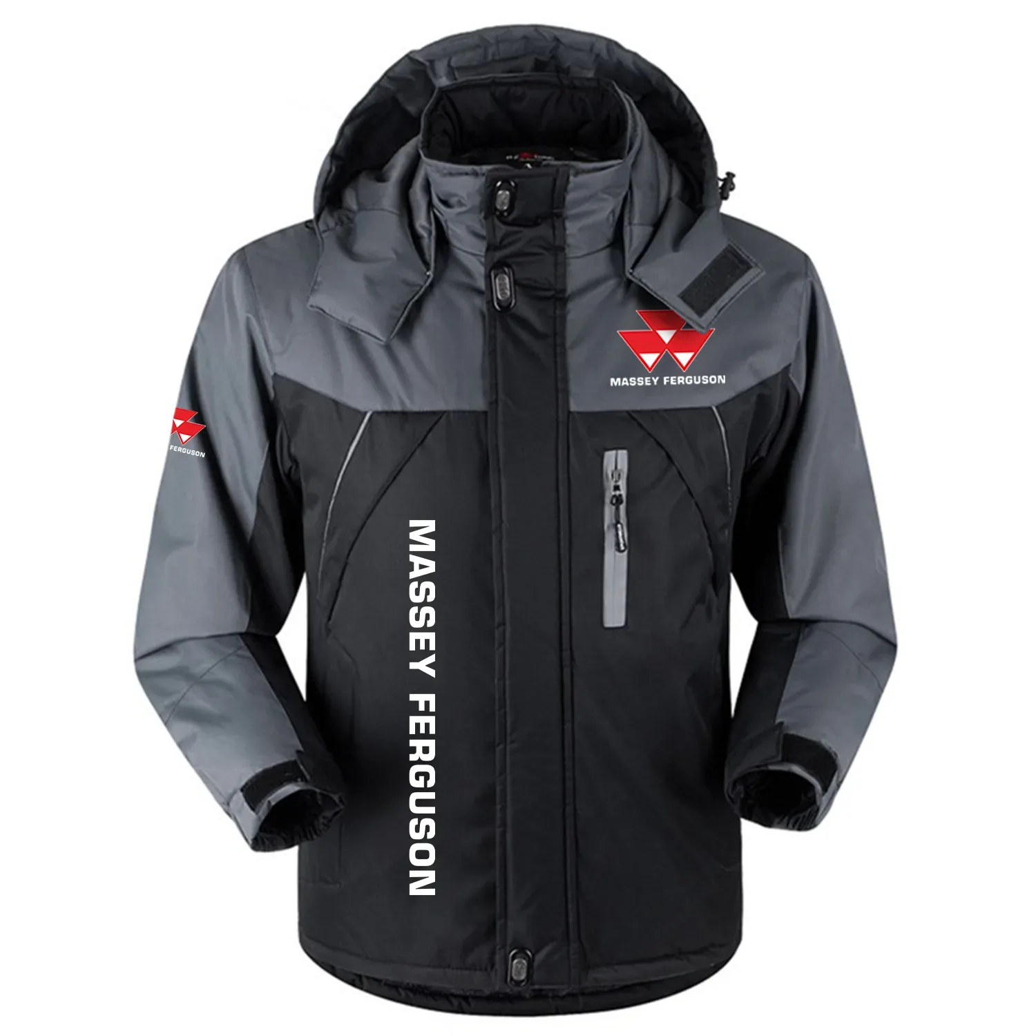 Massey Ferguson Exclusive Logo Outdoor Charging Suit Slim Fit Plush Waterproof Windproof Jacket Detachable Hood OUFAPCS0819MFZ - Massey Ferguson Gift