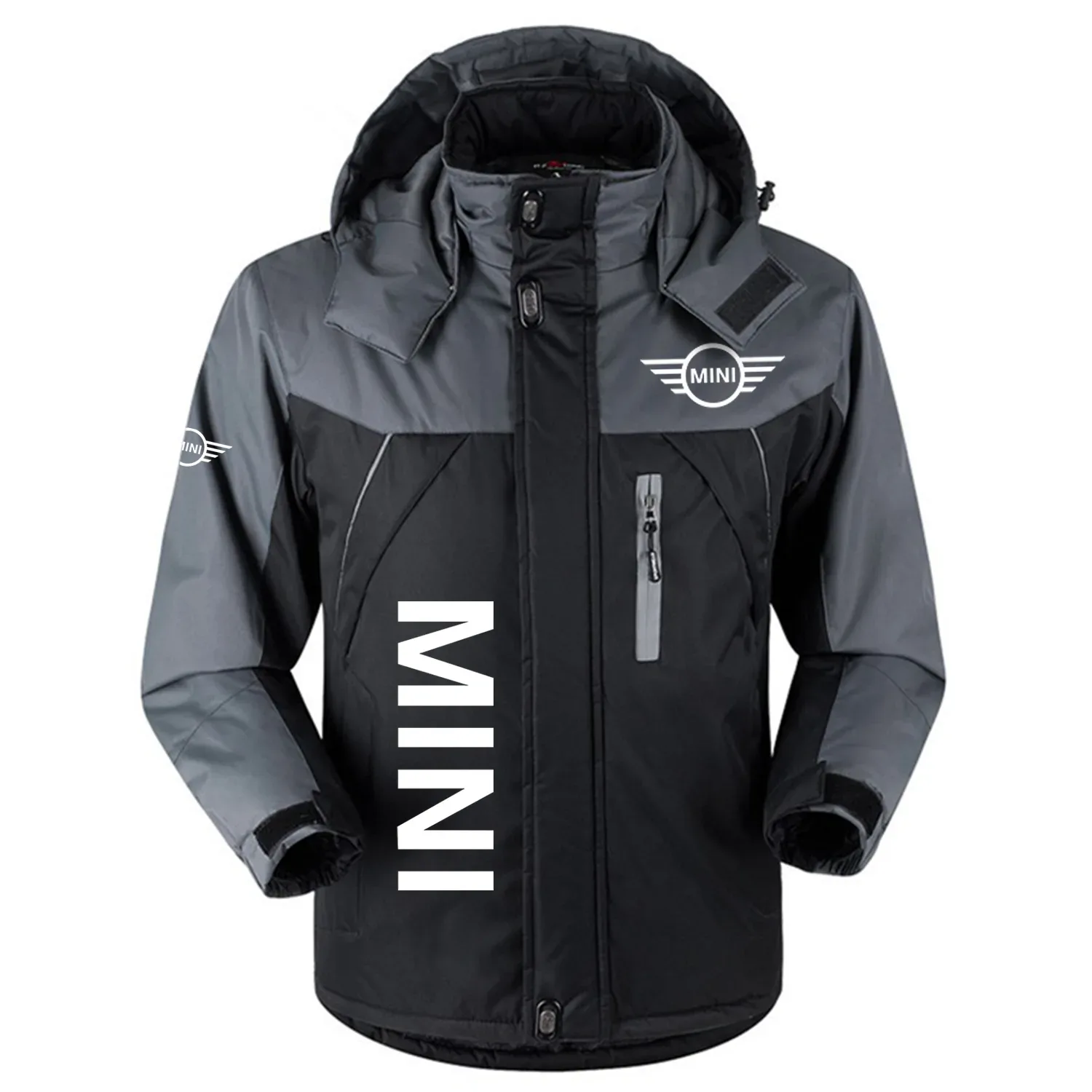 Mini Exclusive Logo Outdoor Charging Suit Slim Fit Plush Waterproof Windproof Jacket Detachable Hood OUFAPCS0819MINZ - Mini Jacket