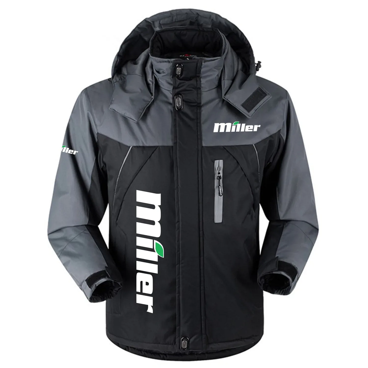 Miller Exclusive Logo Outdoor Charging Suit Slim Fit Plush Waterproof Windproof Jacket Detachable Hood OUFAPCS0819MLZ - Miller Gift