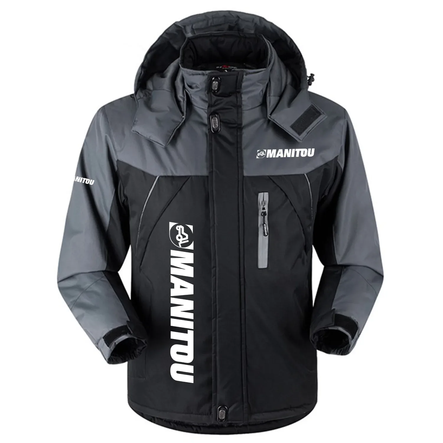 Manitou Exclusive Logo Outdoor Charging Suit Slim Fit Plush Waterproof Windproof Jacket Detachable Hood OUFAPCS0819MNZ - Manitou Gift