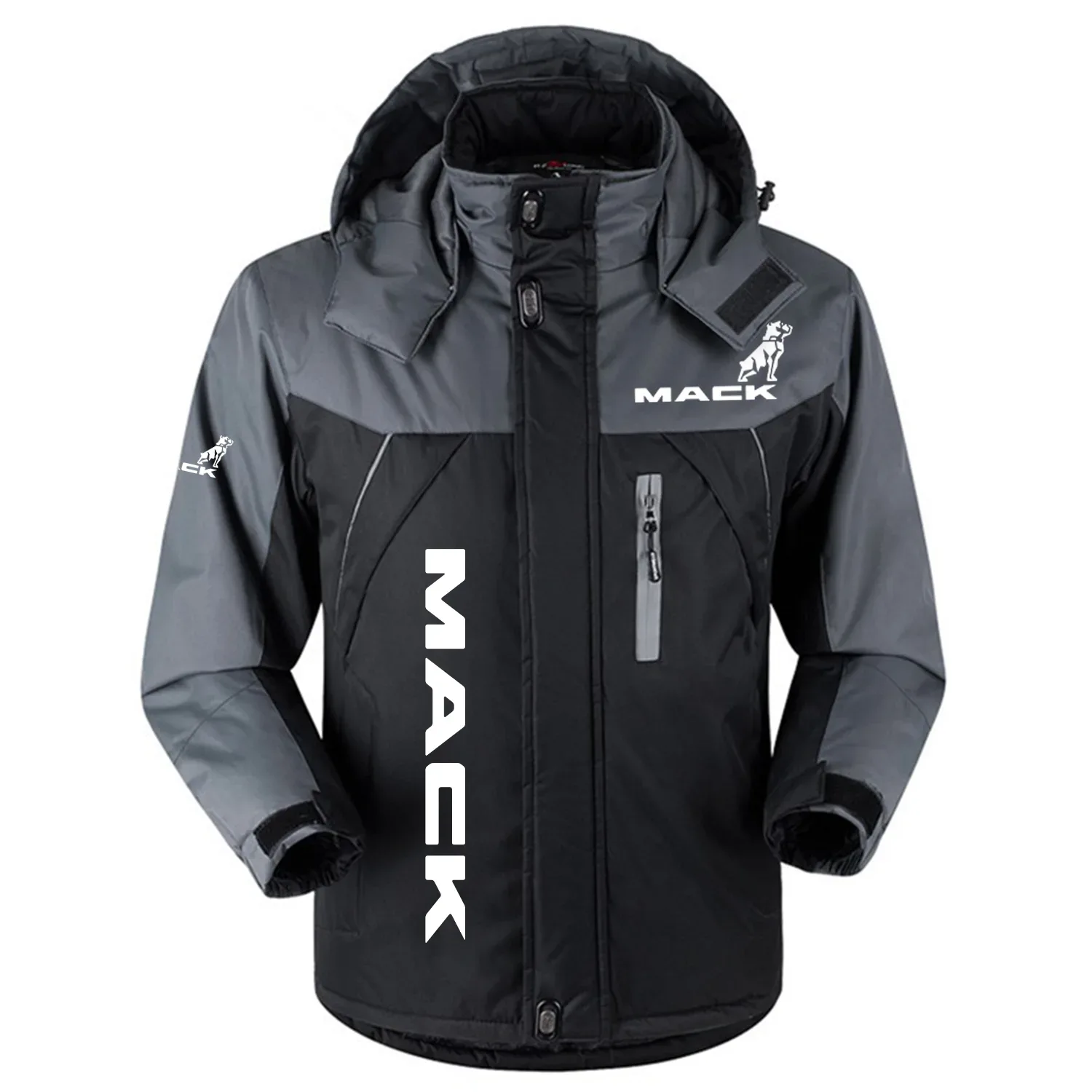 Mack Trucks Exclusive Logo Outdoor Charging Suit Slim Fit Plush Waterproof Windproof Jacket Detachable Hood OUFAPCS0819MTZ - Mack Trucks Gift