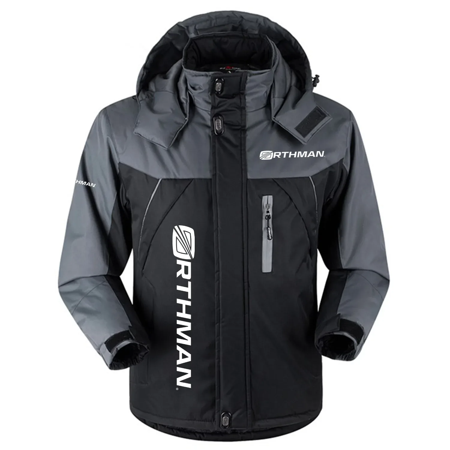 Orthman Exclusive Logo Outdoor Charging Suit Slim Fit Plush Waterproof Windproof Jacket Detachable Hood OUFAPCS0819OMZ - Orthman Gift