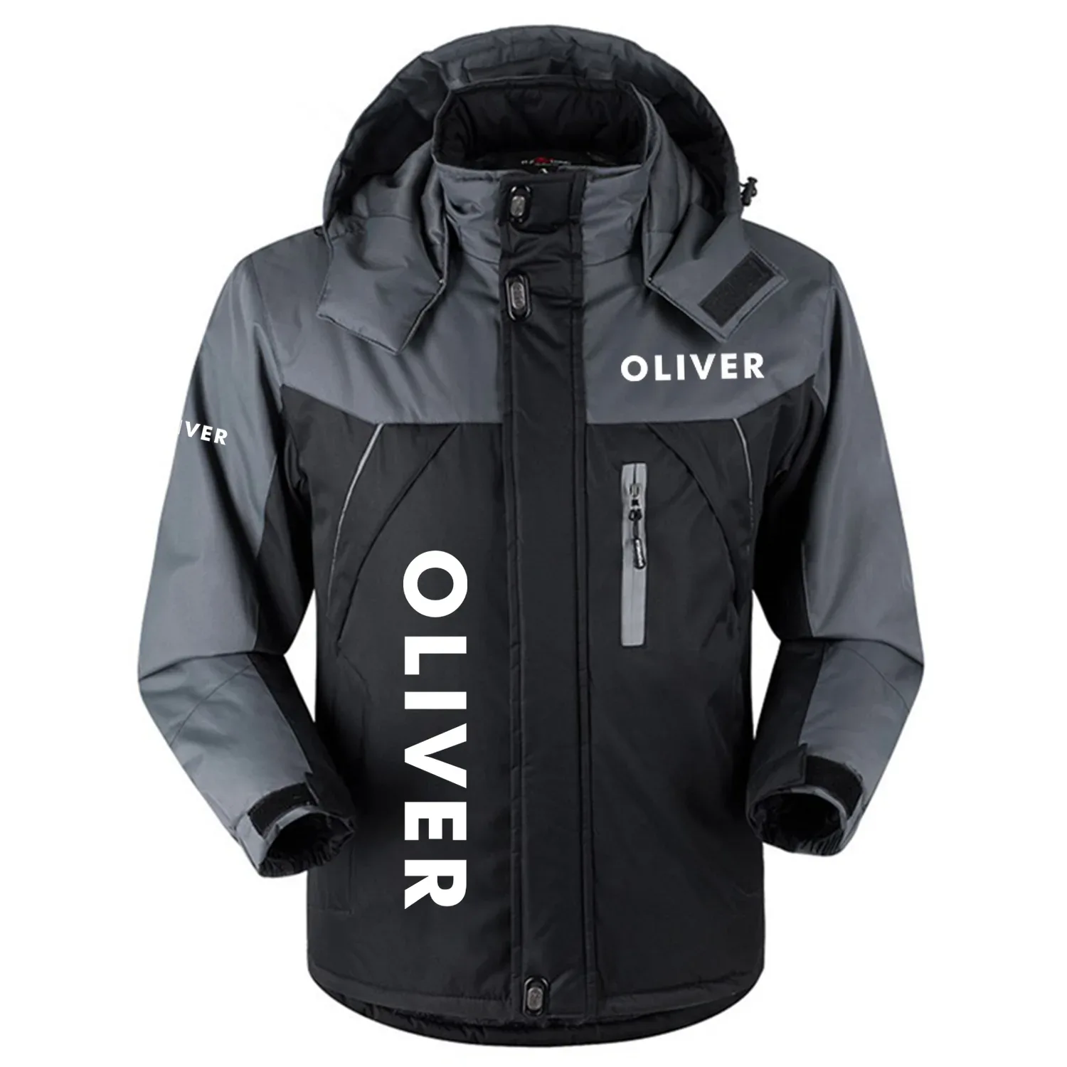 Oliver Exclusive Logo Outdoor Charging Suit Slim Fit Plush Waterproof Windproof Jacket Detachable Hood OUFAPCS0819OTZ - Oliver Gift