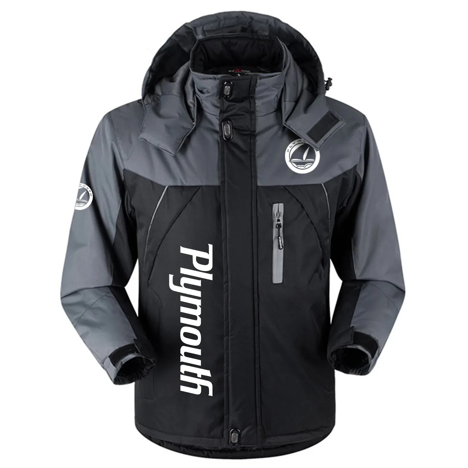 Plymouth Exclusive Logo Outdoor Charging Suit Slim Fit Plush Waterproof Windproof Jacket Detachable Hood OUFAPCS0819PYZ - Plymouth Jacket