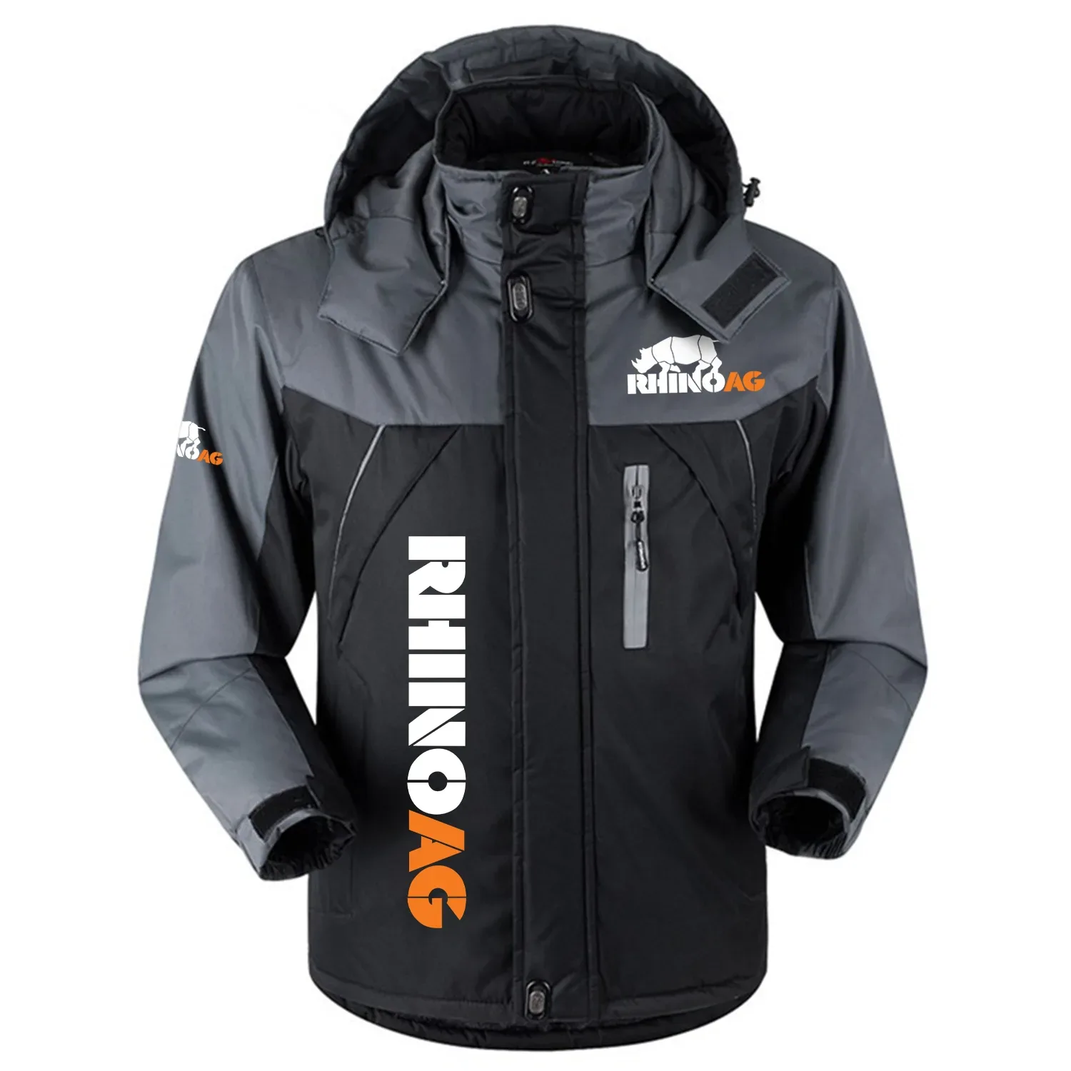 RhinoAg Exclusive Logo Outdoor Charging Suit Slim Fit Plush Waterproof Windproof Jacket Detachable Hood OUFAPCS0819RAZ - RhinoAg Gift