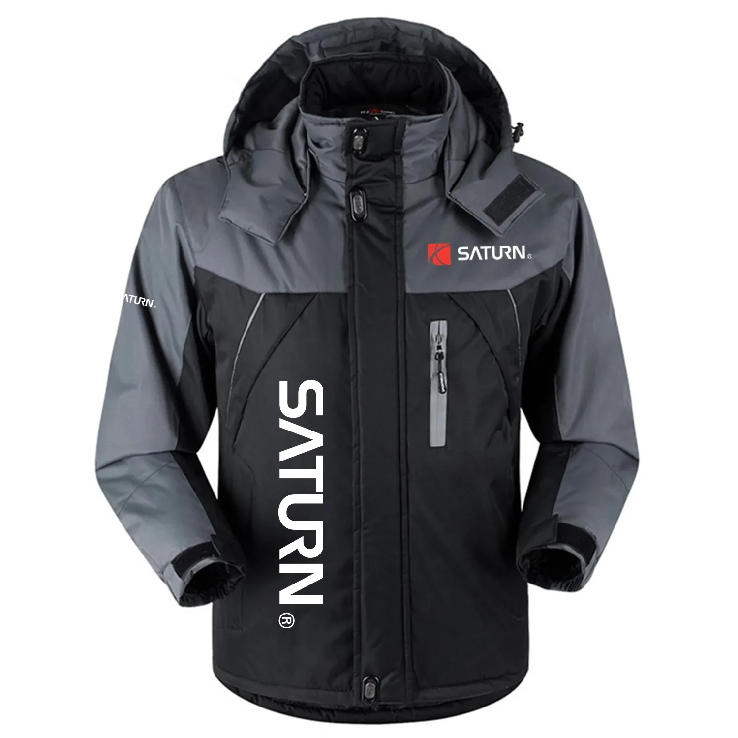 Saturn Exclusive Logo Outdoor Charging Suit Slim Fit Plush Waterproof Windproof Jacket Detachable Hood OUFAPCS0819SRZ - Saturn Jacket