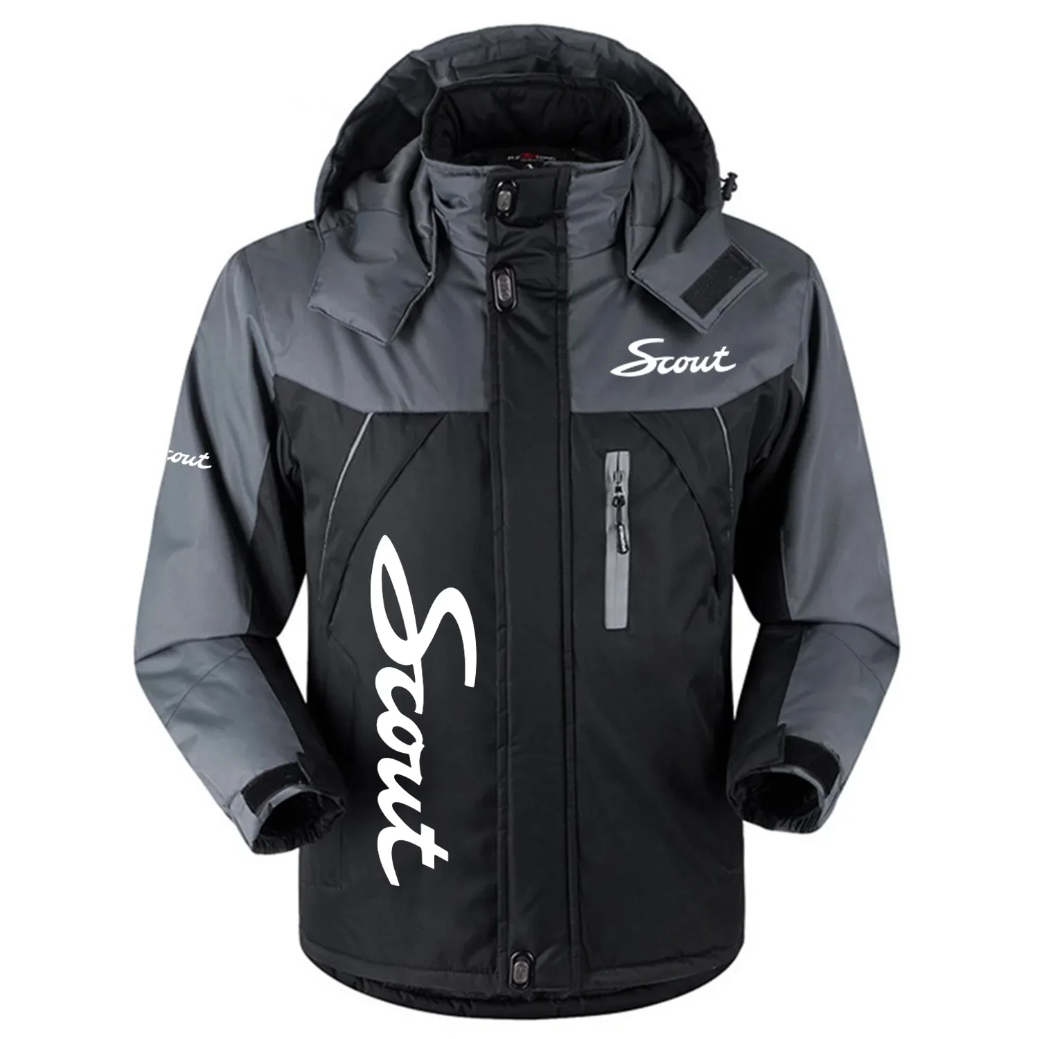 Scout Exclusive Logo Outdoor Charging Suit Slim Fit Plush Waterproof Windproof Jacket Detachable Hood OUFAPCS0819STZ - Scout Gift