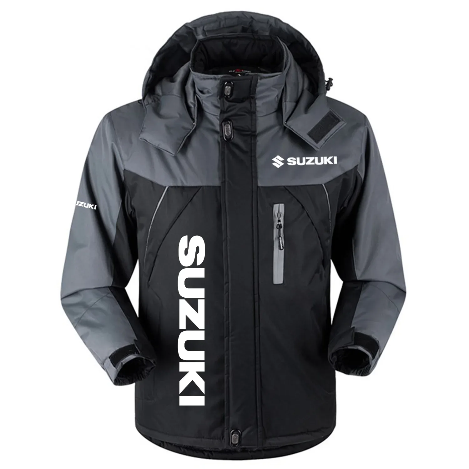 Suzuki Exclusive Logo Outdoor Charging Suit Slim Fit Plush Waterproof Windproof Jacket Detachable Hood OUFAPCS0819SZZ - Suzuki Gift