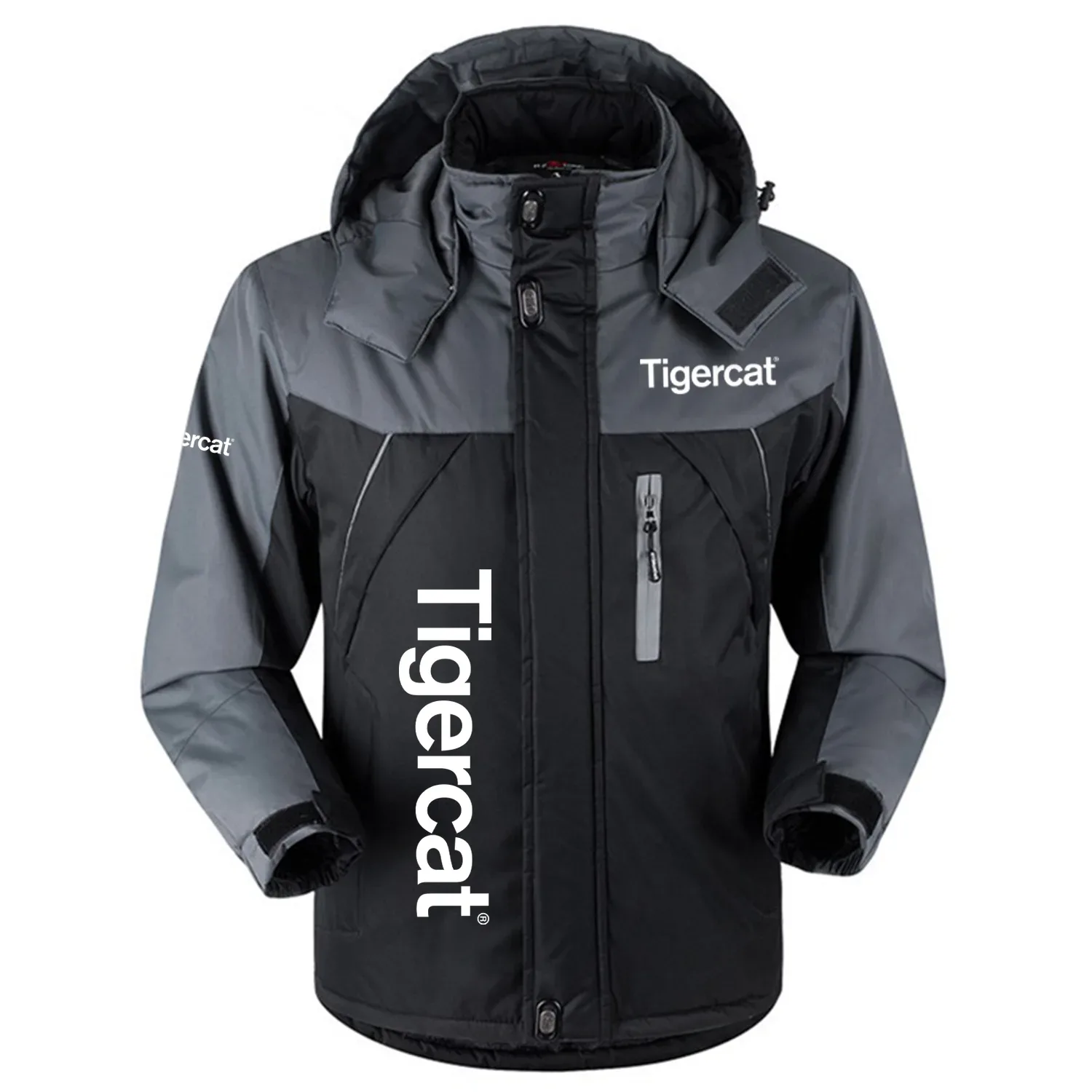 Tigercat Exclusive Logo Outdoor Charging Suit Slim Fit Plush Waterproof Windproof Jacket Detachable Hood OUFAPCS0819TRZ - Tigercat Gift