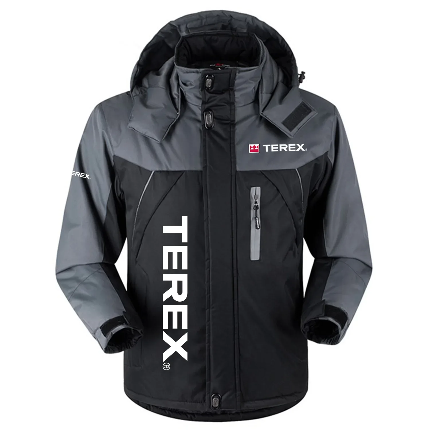 Terex Exclusive Logo Outdoor Charging Suit Slim Fit Plush Waterproof Windproof Jacket Detachable Hood OUFAPCS0819TXZ - Terex Gift