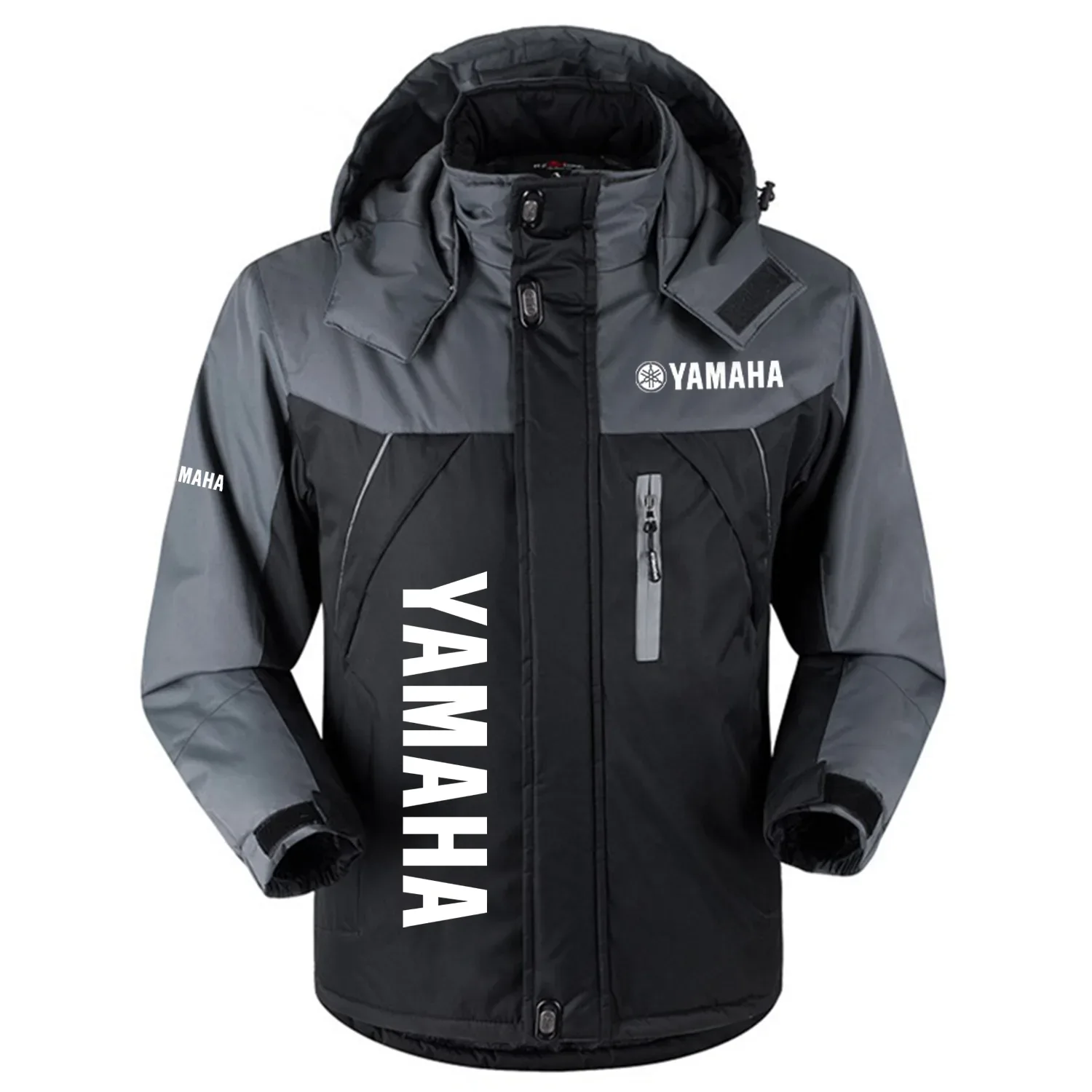 Yamaha Exclusive Logo Outdoor Charging Suit Slim Fit Plush Waterproof Windproof Jacket Detachable Hood OUFAPCS0819YHZ - Yamaha Gift