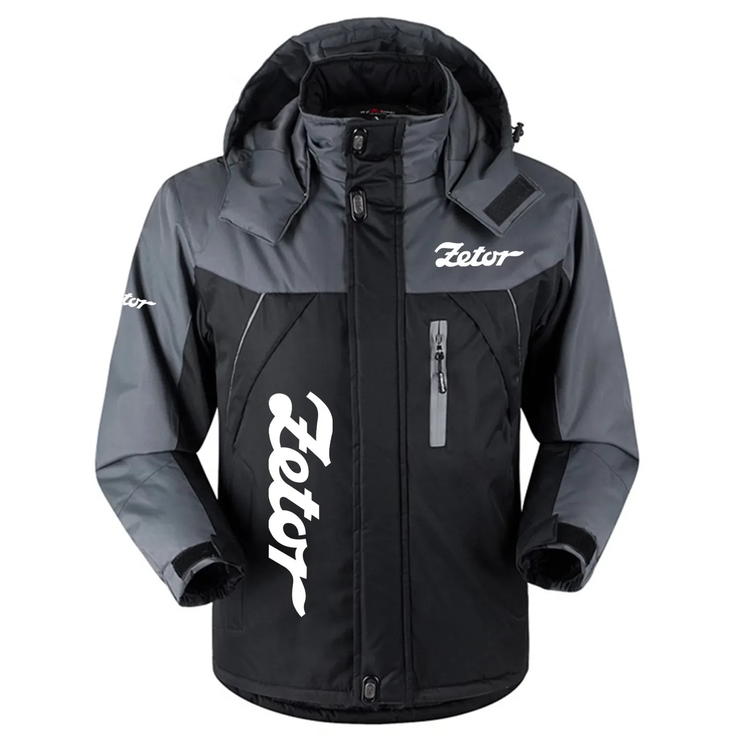 Zetor Exclusive Logo Outdoor Charging Suit Slim Fit Plush Waterproof Windproof Jacket Detachable Hood OUFAPCS0819ZTZ - Zetor Gift