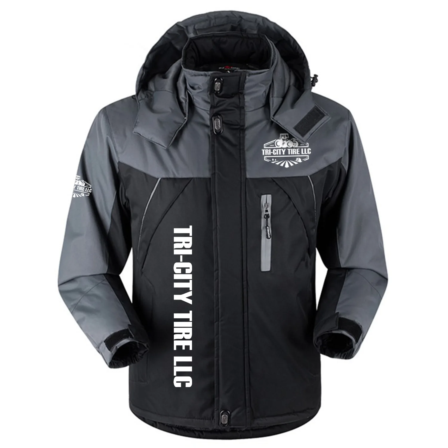 TC Tire Exclusive Logo Outdoor Charging Suit Slim Fit Plush Waterproof Windproof Jacket Detachable Hood OUFAPCS1010TCTZ - TC Tire Jacket