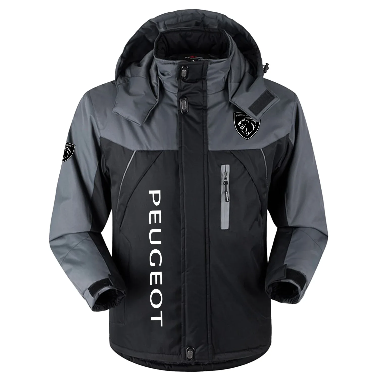 Peugeot Exclusive Logo Outdoor Charging Suit Slim Fit Plush Waterproof Windproof Jacket Detachable Hood OUFAPCS2905PGTZ - Peugeot Jacket