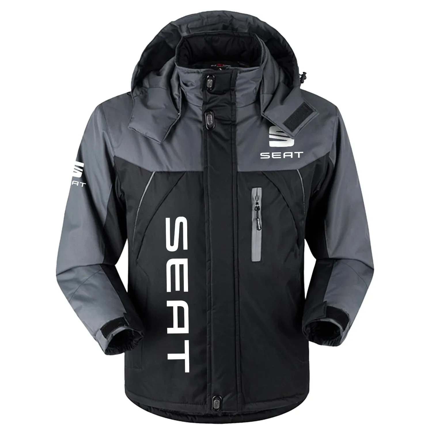SEAT Cars Exclusive Logo Outdoor Charging Suit Slim Fit Plush Waterproof Windproof Jacket Detachable Hood OUFAPCS2905SETZ - SEAT Cars Jacket