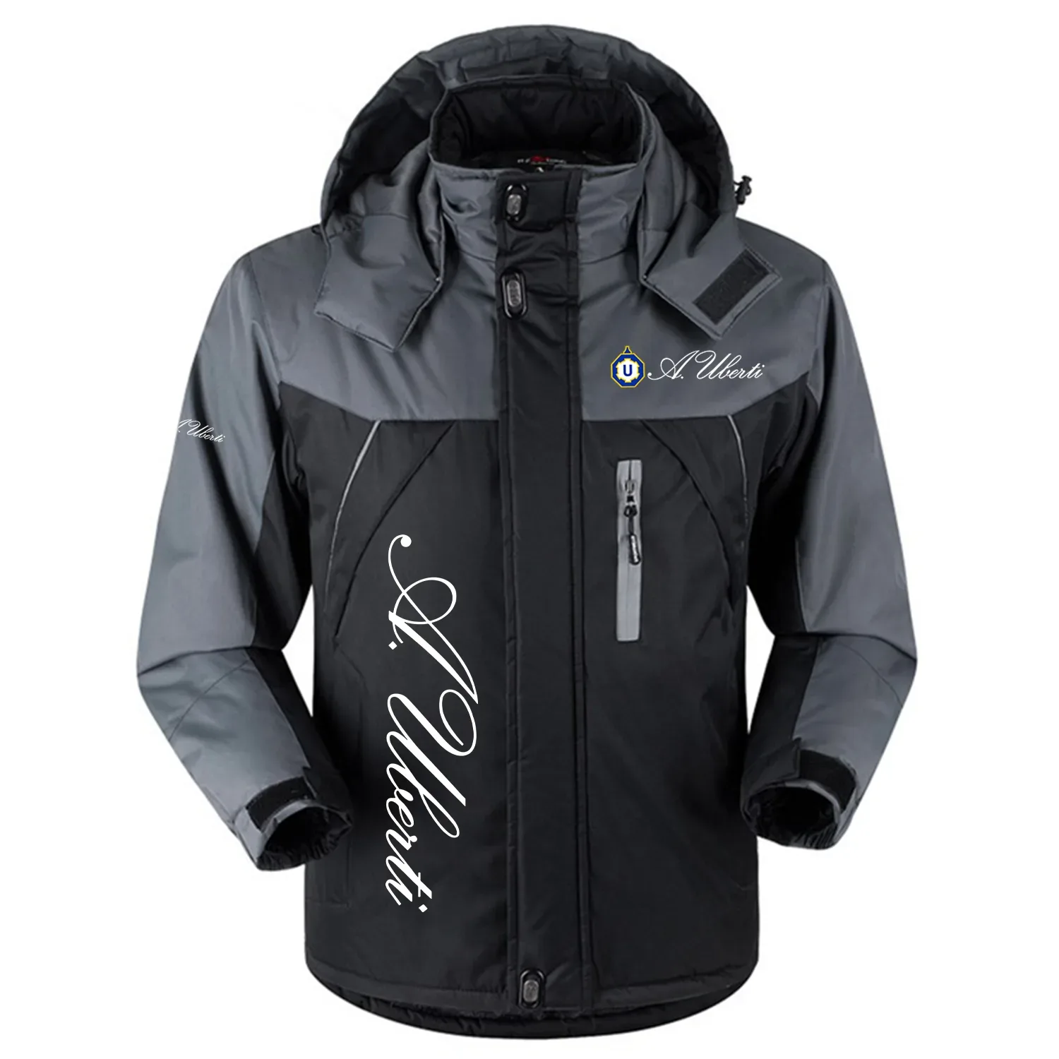 Uberti Exclusive Logo Outdoor Charging Suit Slim Fit Plush Waterproof Windproof Jacket Detachable Hood OUHUPCS0815AUZ - Uberti Jacket